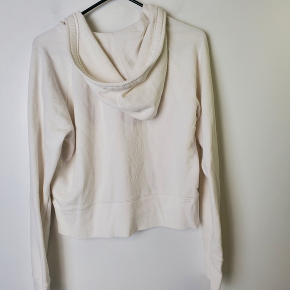 Aerie White Cropped Hooded Sweatshirt - Picture 2 of 5
